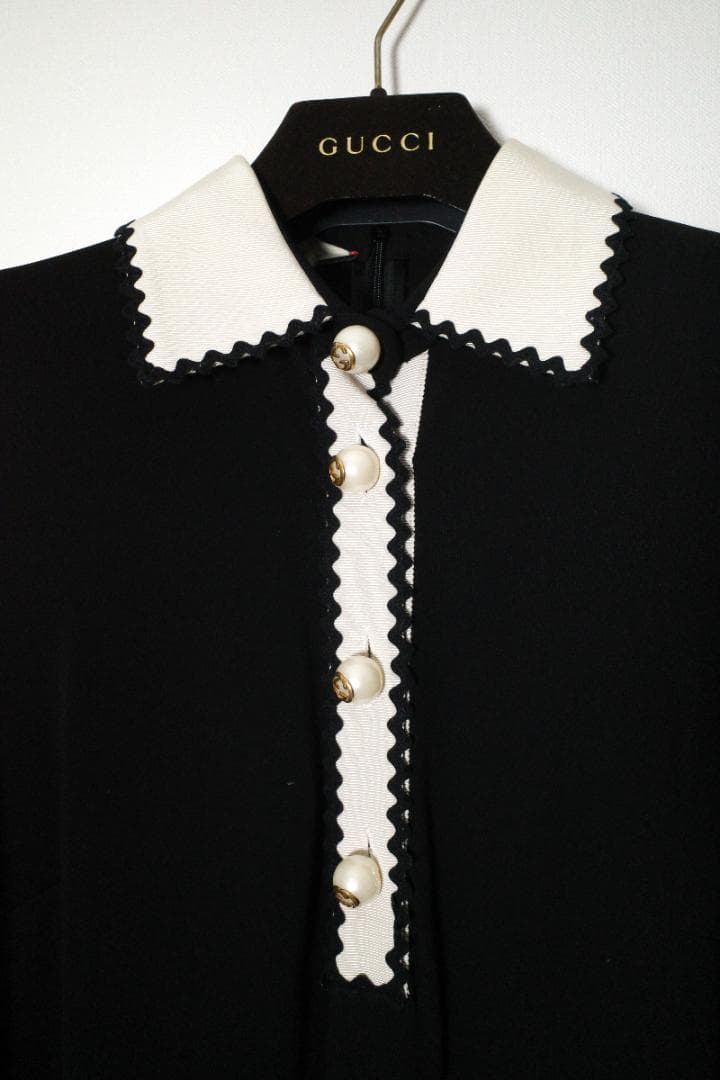 美品✨️Gucci グッチ 長袖 ジャージー 膝丈 ワンピース XSの通販はau