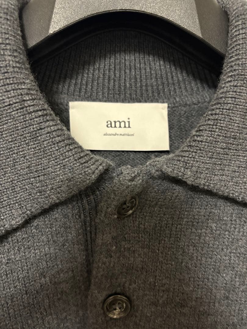 ami paris アミパリ メリノウールフェルトニット ポロ - メルカリ