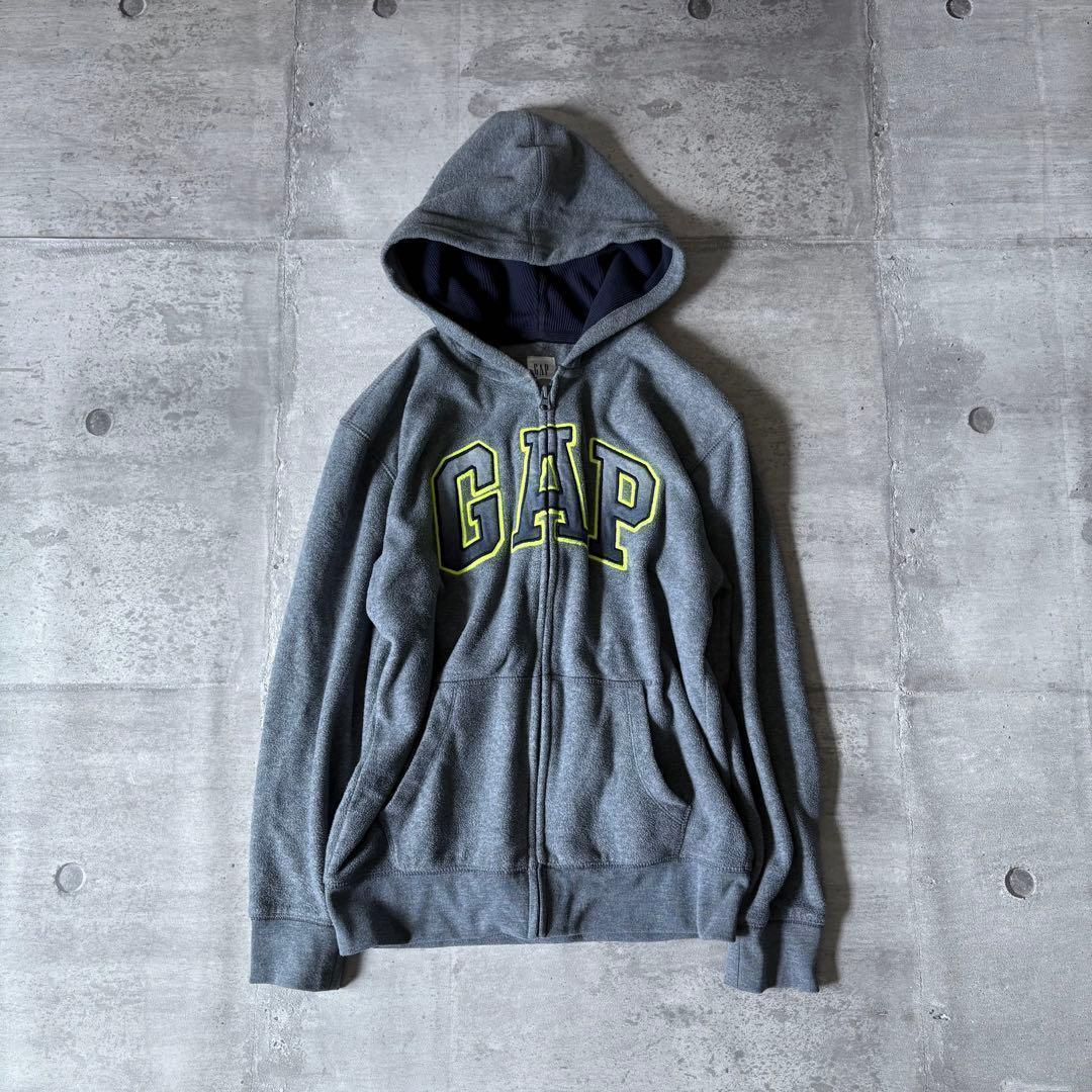 y2k old gap フリース ピチパーカー 蛍光ロゴ かわいい 平成ギャル