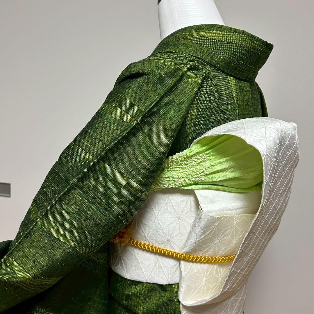 く*ん様 モ43 未使用近い 美品 袷 紬 ぜんまい紬系 色紬 小紋 フル