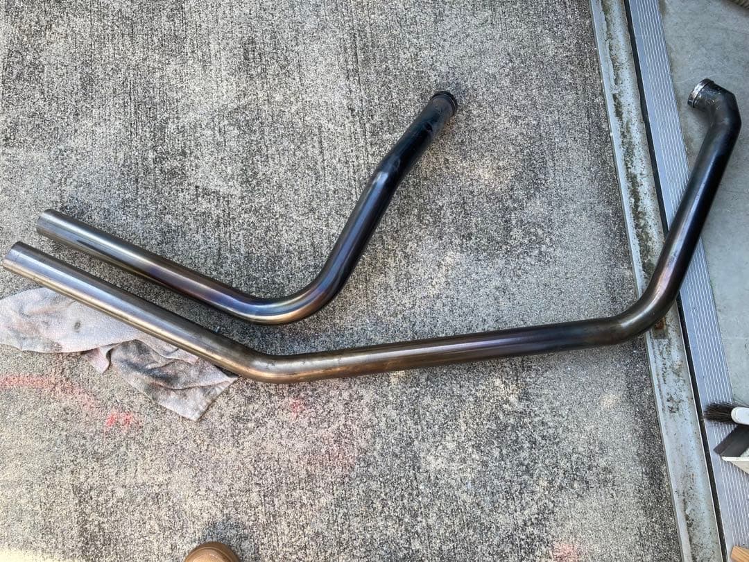 最終値下げ】エボ ソフテイル用 アップスイープマフラー(耐熱クリア