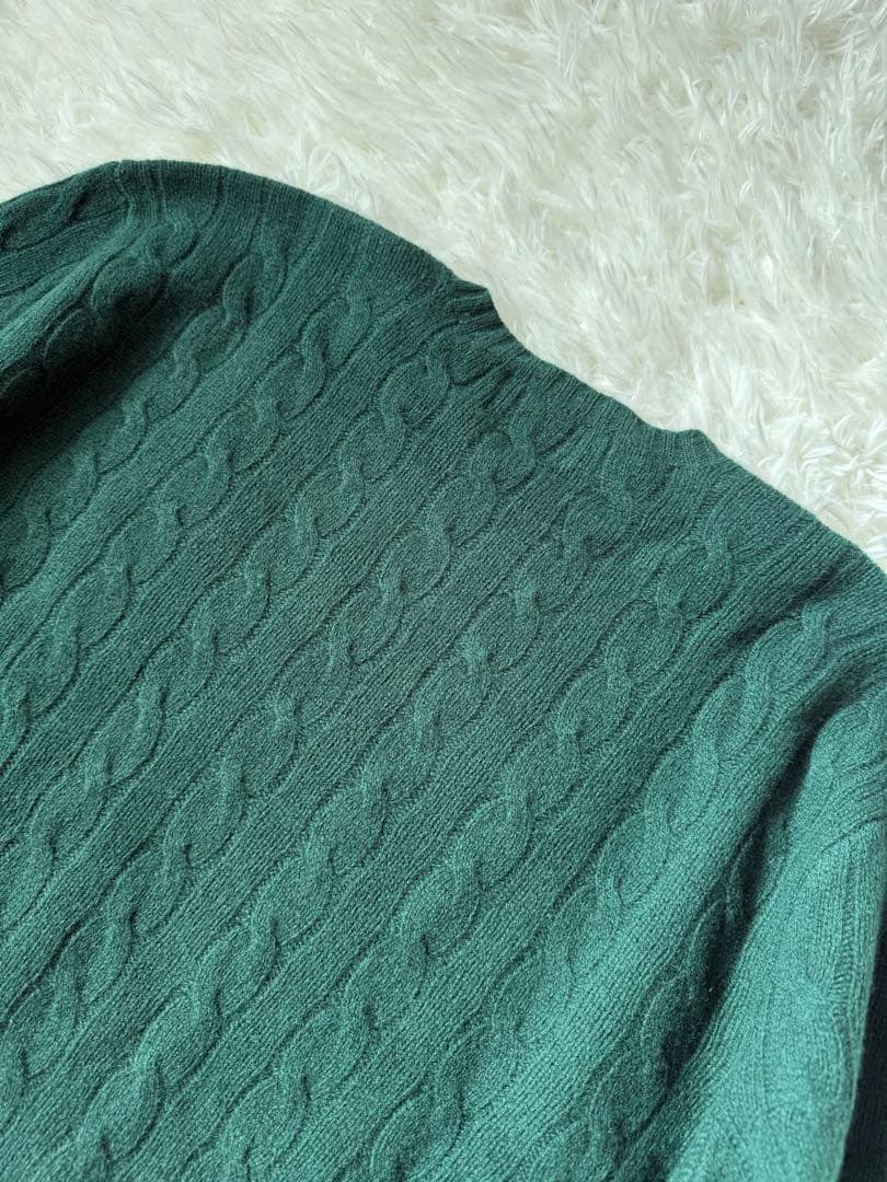 ポロラルフローレン セーター ケーブル ウールカシミヤ混紡 グリーン
