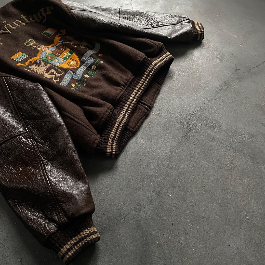 90's Scoop Brown“牛革“stadium jacket