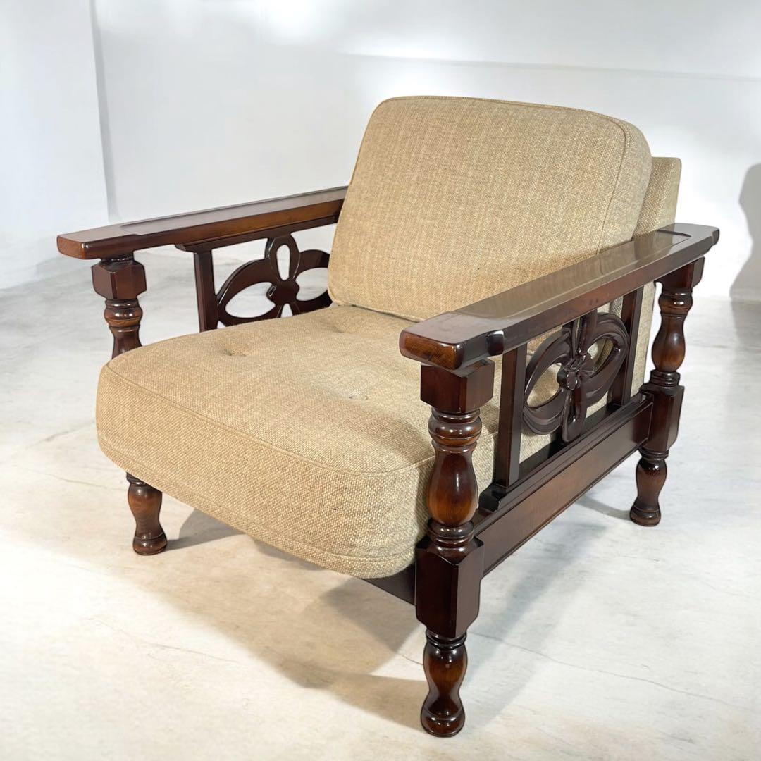 HR354 【希少デザイン】飛騨産業　穂高　キツツキ　ソファ　1人掛け 飛騨産業(キツツキマーク) 穂高 WINDSOR 3人掛けソファ｜ブランド家具