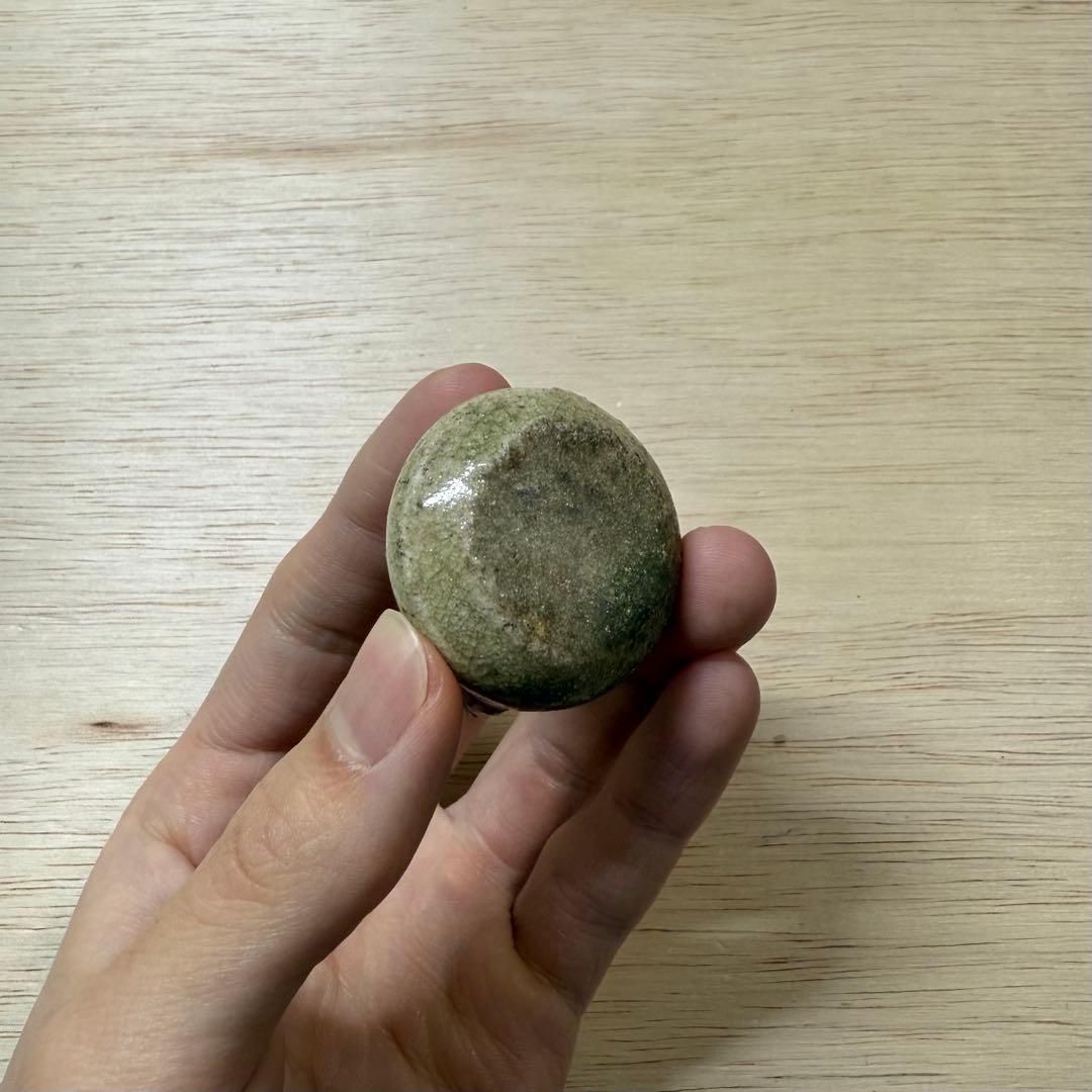 古瀬戸 水滴 灰釉 室町時代 茶入 茶道具 黄瀬戸 油揚手 古美術 骨董