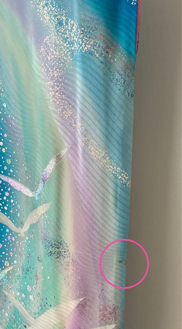 振袖一式セット 振袖/長襦袢/袋帯/他… 着丈160㎝以上 袖丈109㎝ ブルー