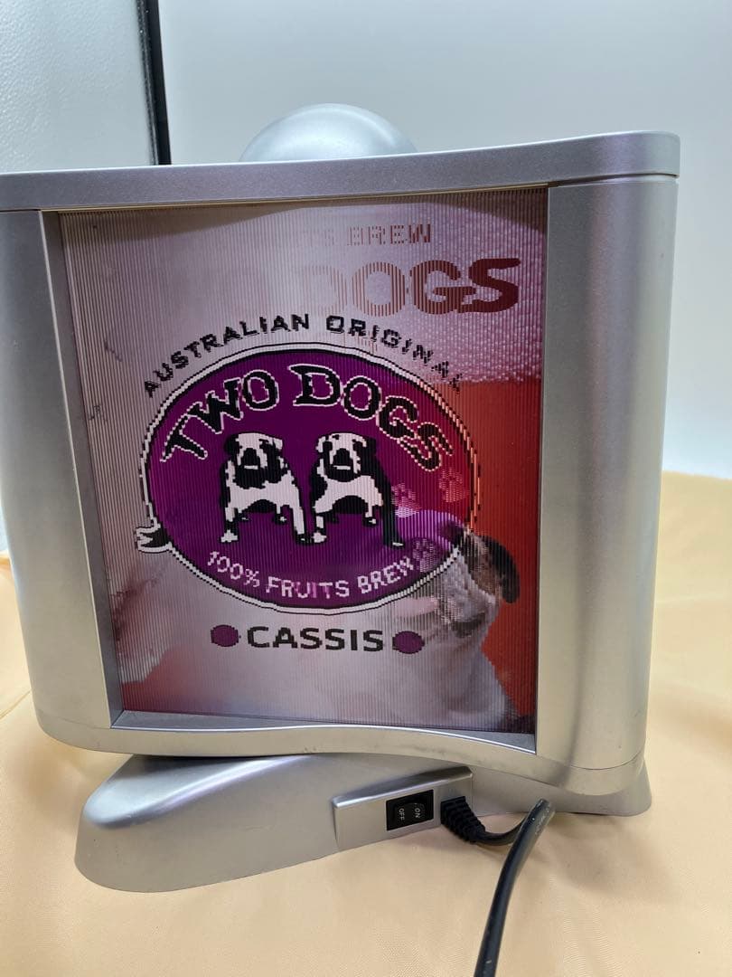 レアTWO DOGS 回転ネオンサイン ディスプレイ看板照明 レンチキュラー
