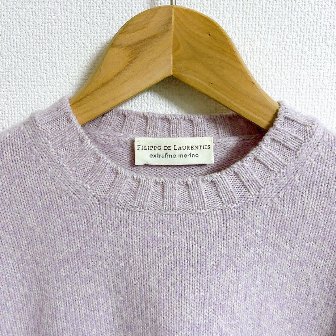 FILIPPO DE LAURENTIIS✨ラベンダー クルーネック ニット - トップス