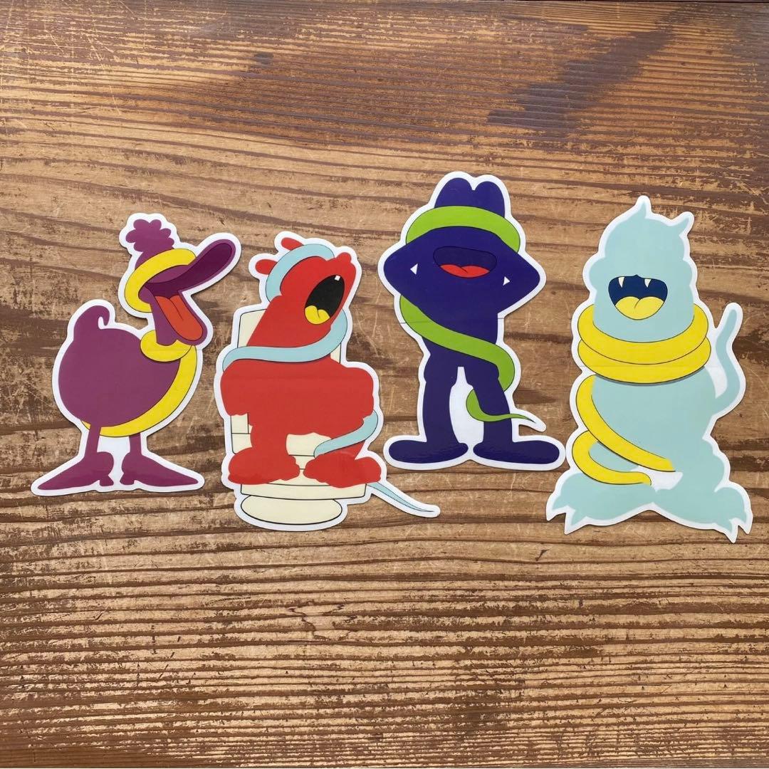 KAWS オリジナルフェイク ステッカー 4枚セット 非売品 ノベルティー Original Fake オリジナルフェイクKaws カウズ クリアステッカー