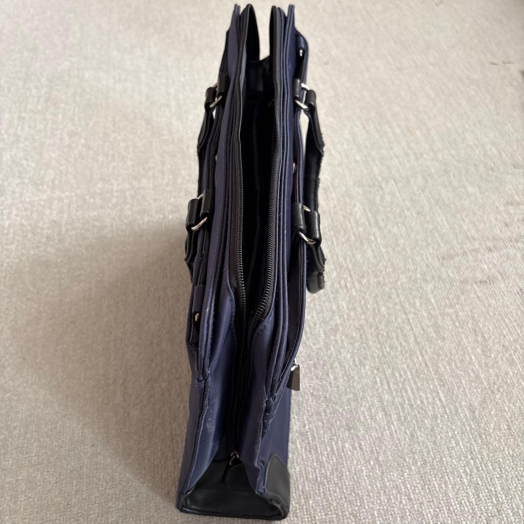 ネイビー ビジネスバッグ ナイロン レザー - メルカリ