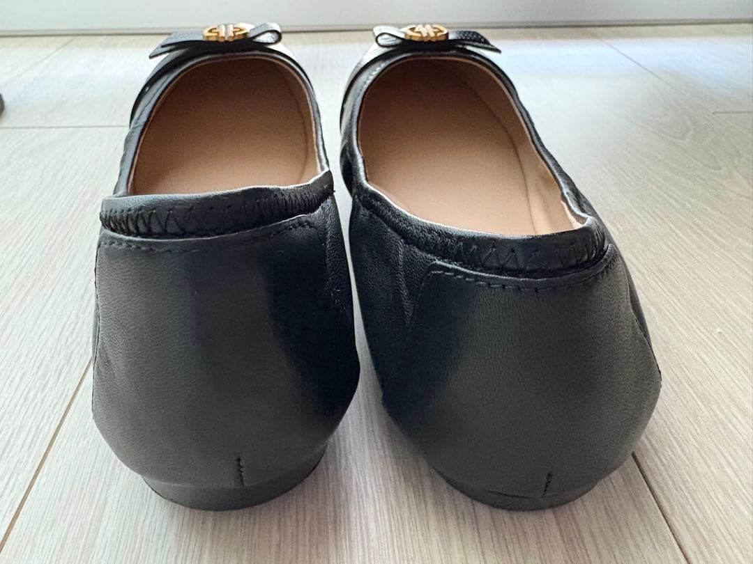 COLE HAAN ブラック フラットシューズ トバボウバレエ 24.5cm