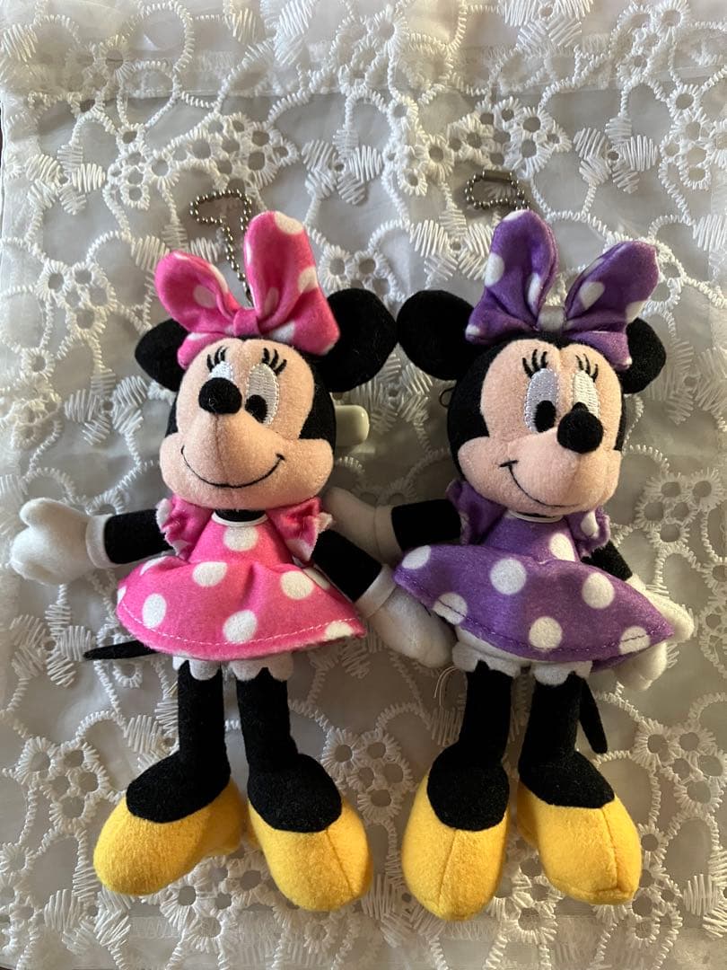 ディズニー ぬいぐるみ バッチ キーホルダー マスコット ミニーちゃん