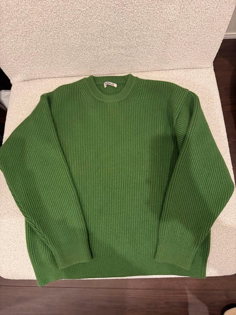 AURALEE グリーン リブ編み セーター AURALEE - 【美品】 AURALEE / オーラリー | SUPER FINE WOOL RIB KNIT
