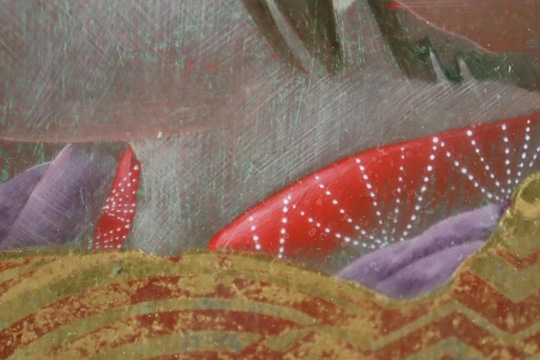 真作保証 智内兄助 「春の気」 アクリル3号 共シール 入手困難作家