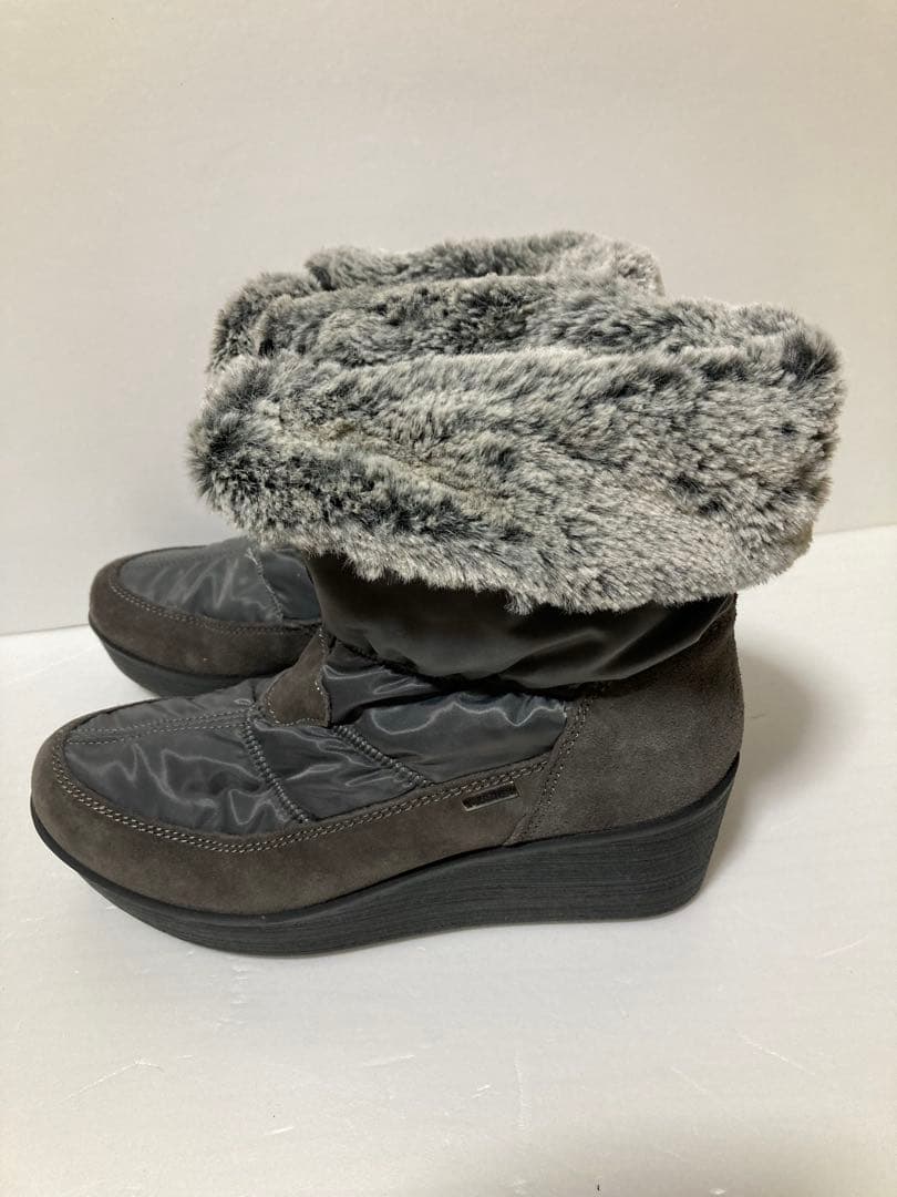 IMAC ファー付きミドルブーツ（グレー)