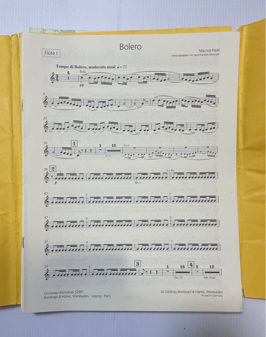 オーケストラパート譜】ラヴェル:ボレロ ブライトコプフ原典版