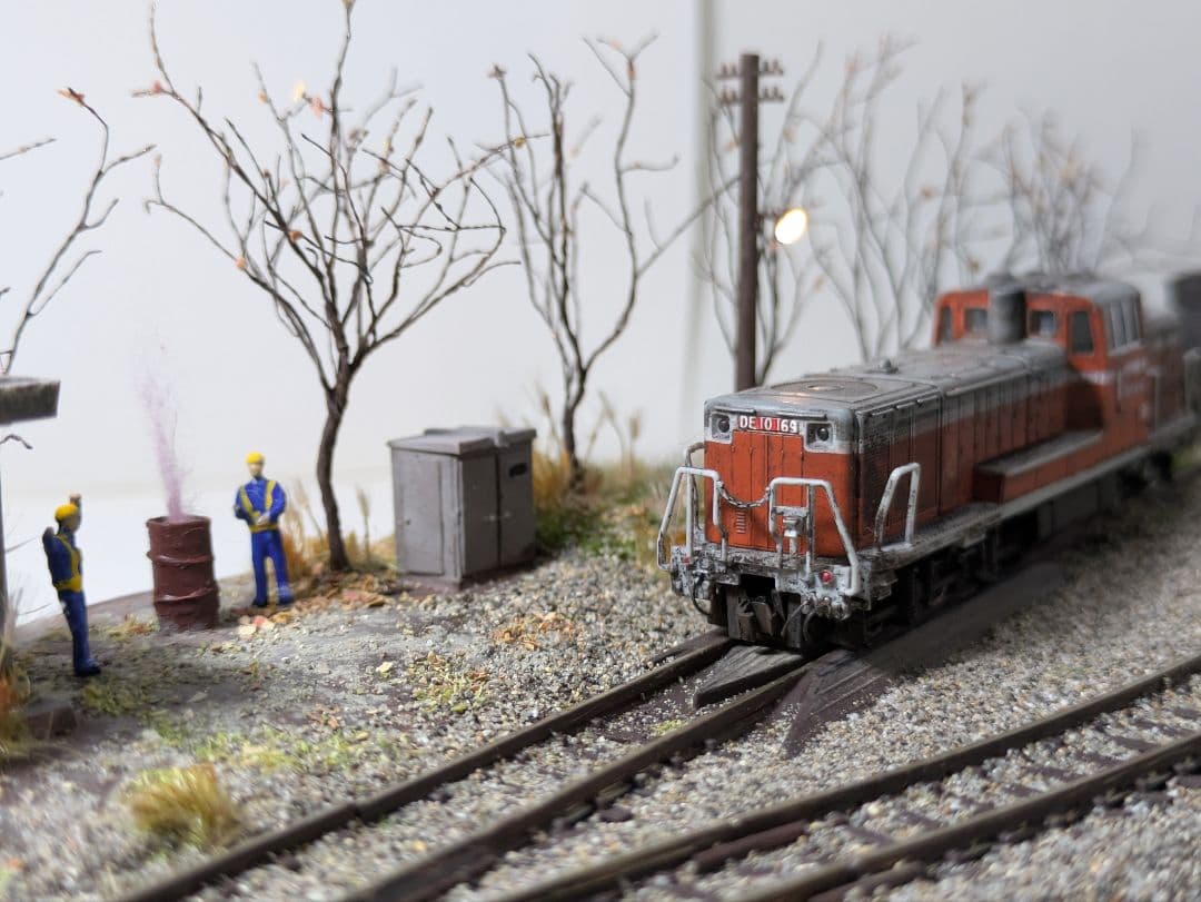 か*さ様 Nゲージ・ジオラマ展示台【昭和の秋、貨車留置線】※