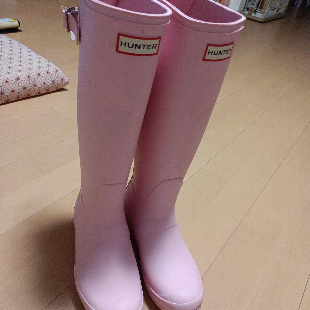新品 HUNTER ハンター レインブーツ 長靴ロング 23cm ピンク - メルカリ