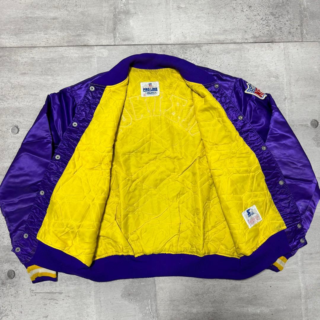 90s USA製 STARTER ナイロンスタジャン パープル VIKINGS - メルカリ