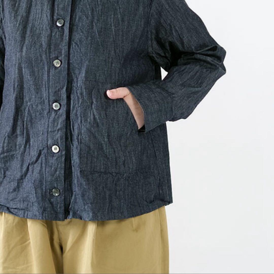 美品】 ミズイロインド デニム コンパクト シャツ インディゴ