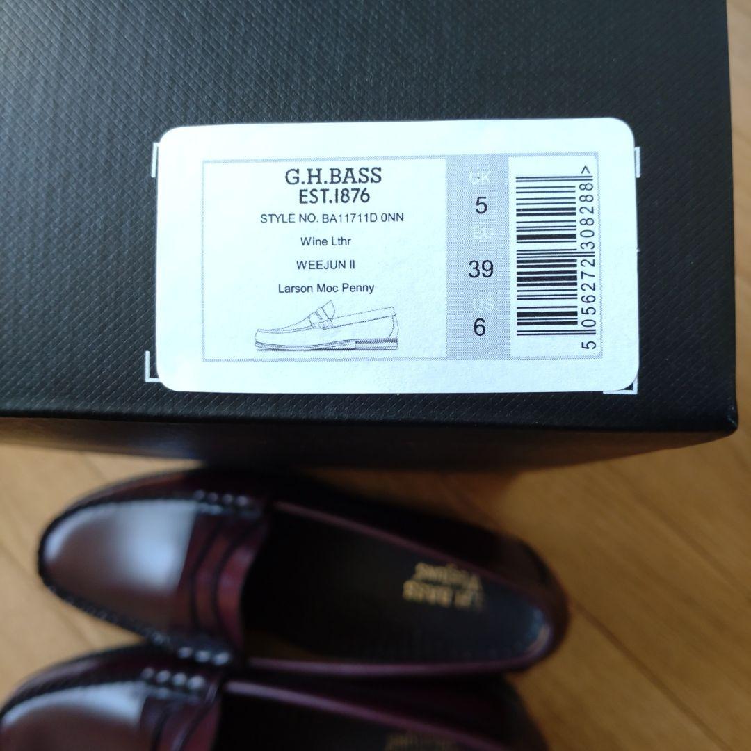 G.H.BASS ローファー LARSON US6.0(24.0) WINE