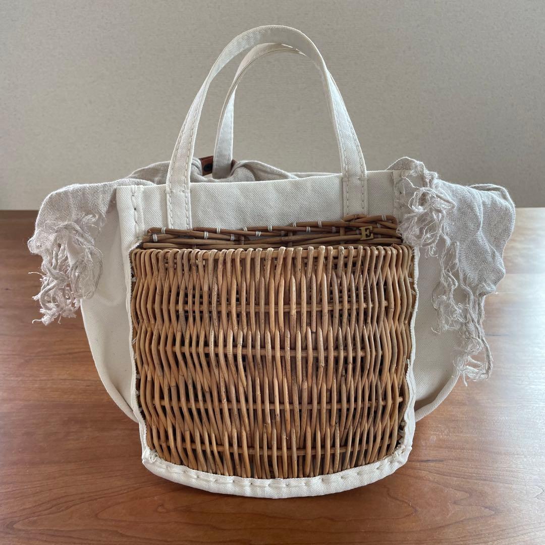 最終価格 キャンバス・カゴポケット付トート