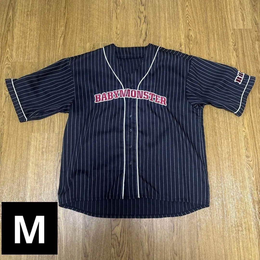 BABYMONSTER ベースボールシャツ ブラック Mサイズ - メルカリ