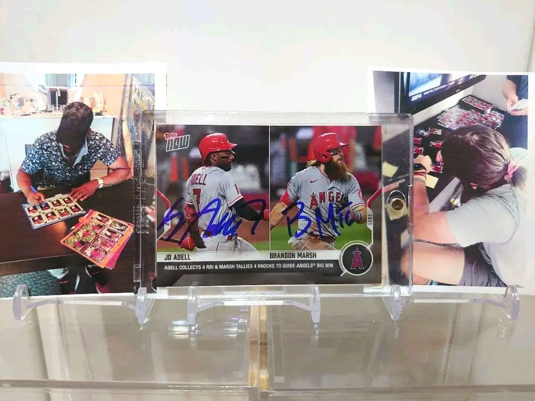 直筆サイン topps now JO ADELL BRANDON MARSH BRANDON MARSH ROOKIE CARD 2022 Topps RARE SP IMAGE VARIATION Beard
