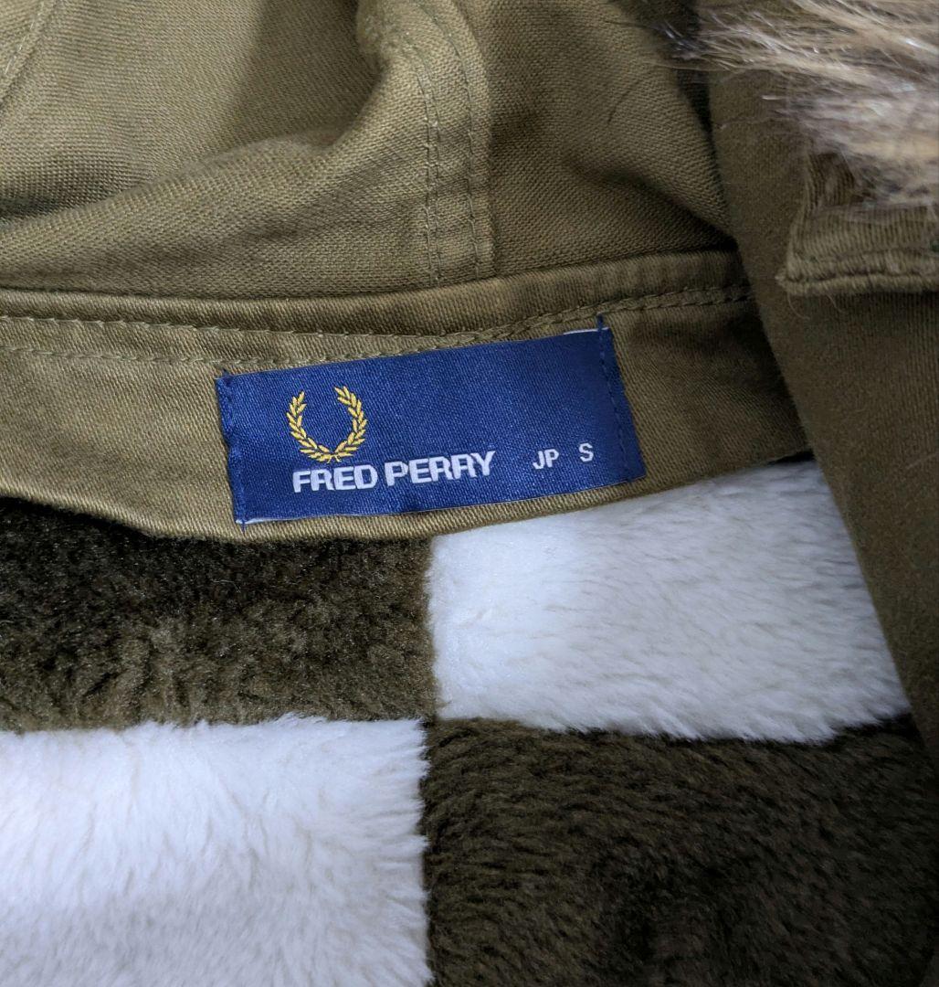 フレッドペリー】モッズコート ブロックチェックボアライナー カーキ S