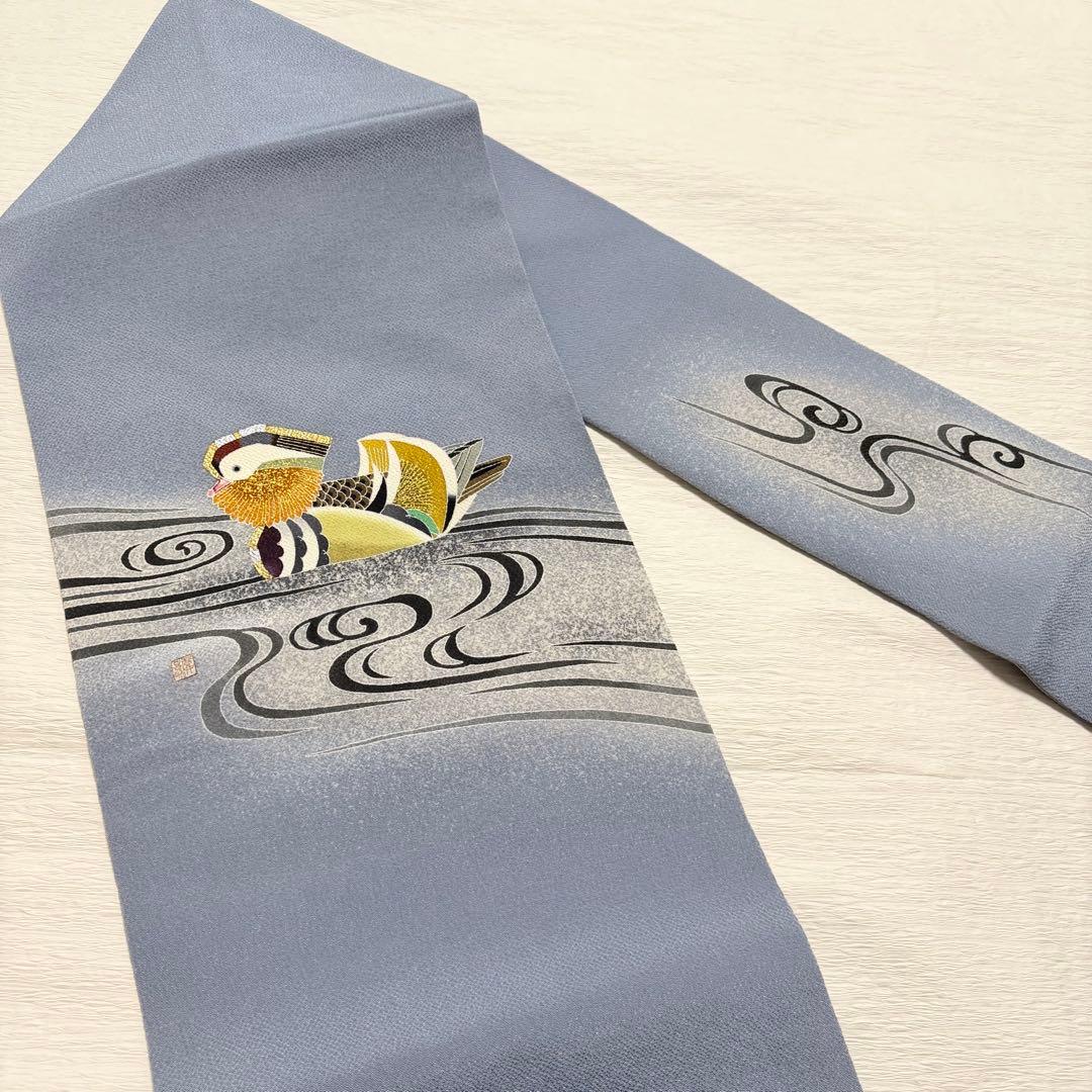 m163 羽田登喜男 縮緬 名古屋帯 正絹 - メルカリ