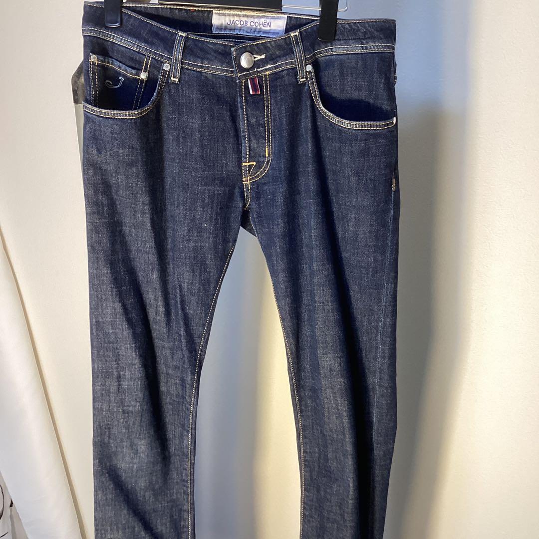 ヤコブコーエン JACOB COHEN濃紺ストレートデニムW32