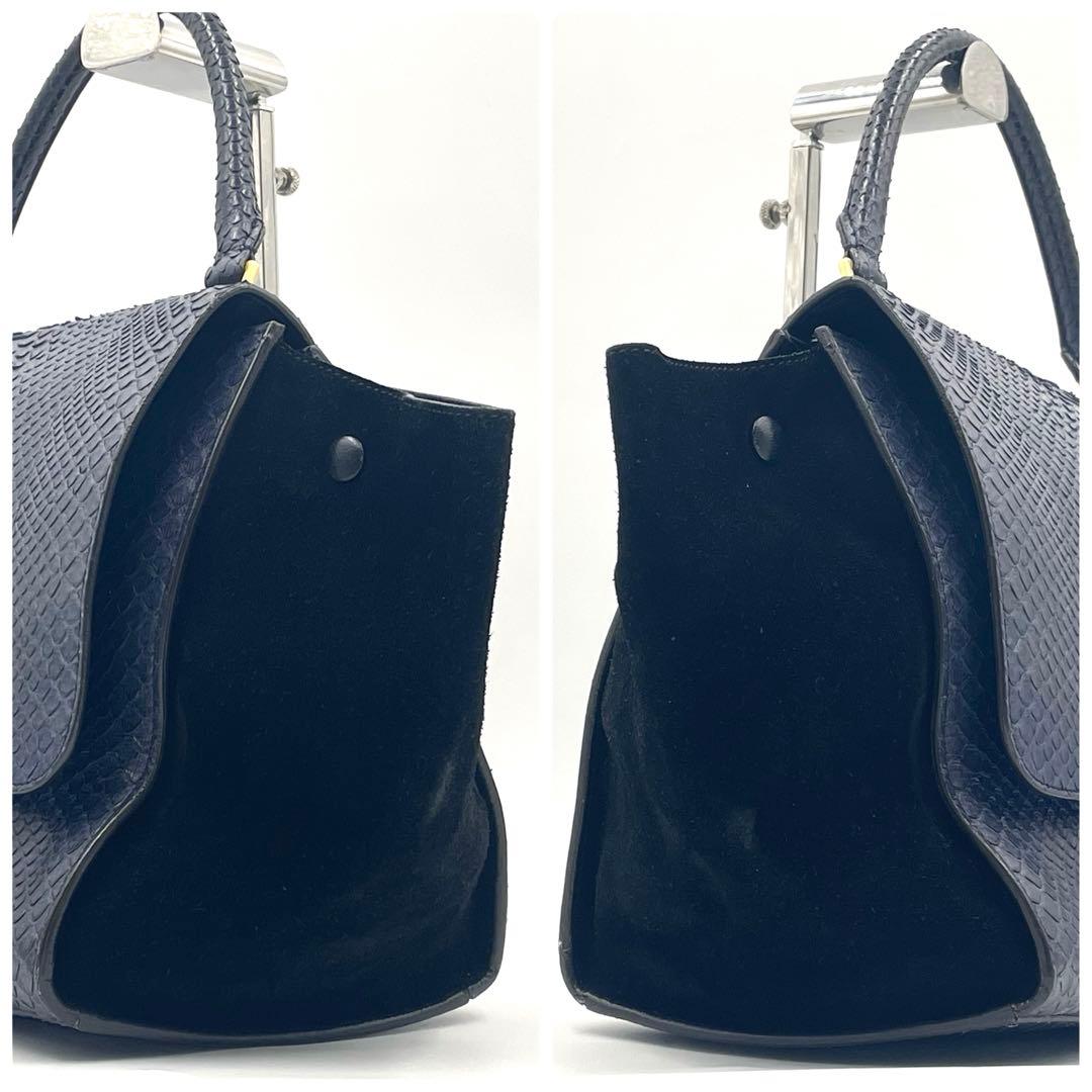 定価38万/美品】 セリーヌ トラペーズ パイソン ショルダーバッグ2way