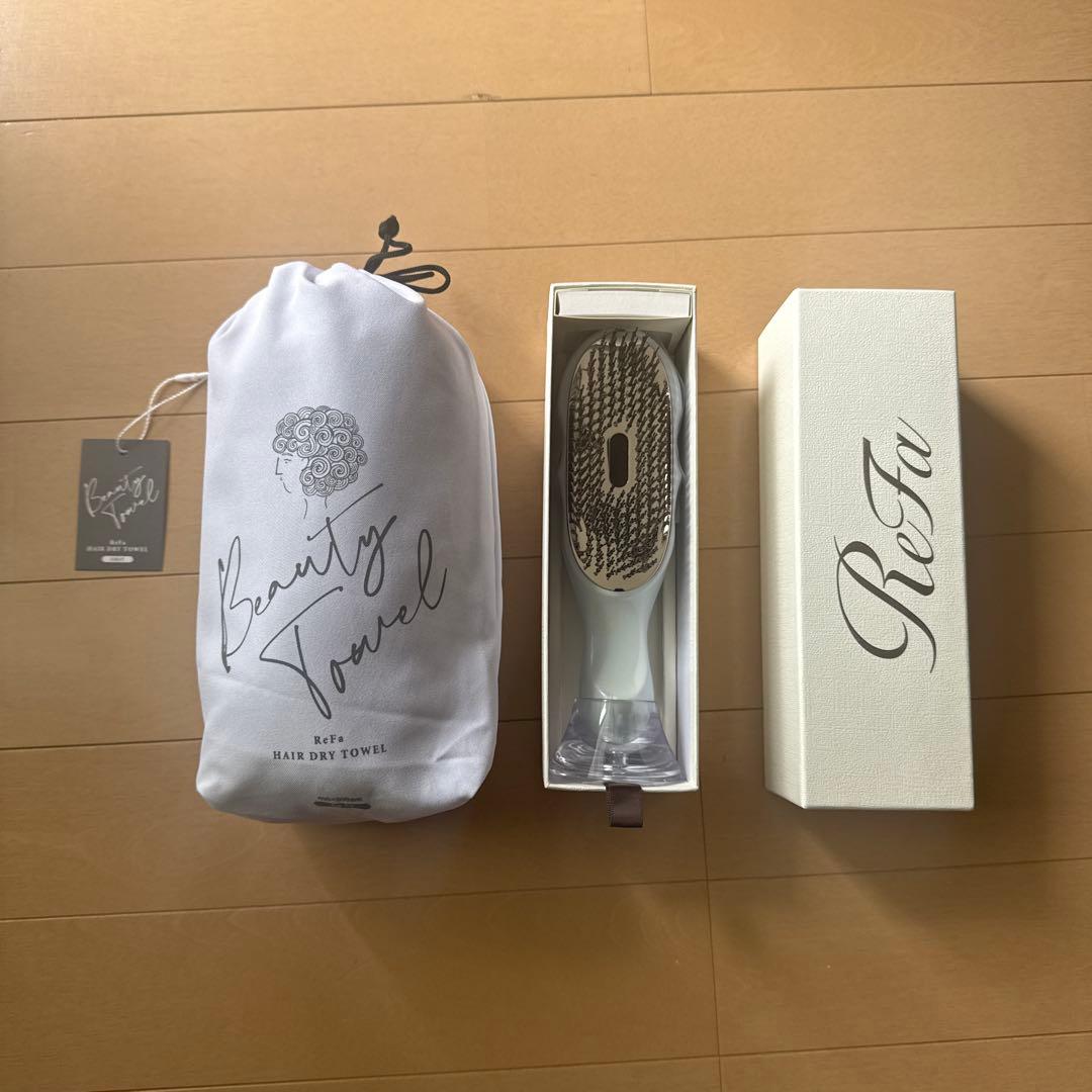 【新品未使用】ReFa イオンケアブラシプレミアム　ヘアドライタオル 楽天市場】【タオルは3カラーから選べる】リファ ヘアドライタオル