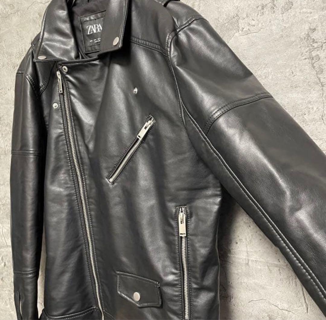 ライダースジャケット ZARA ザラ ブラック 美品 フェイクレザー M〜L