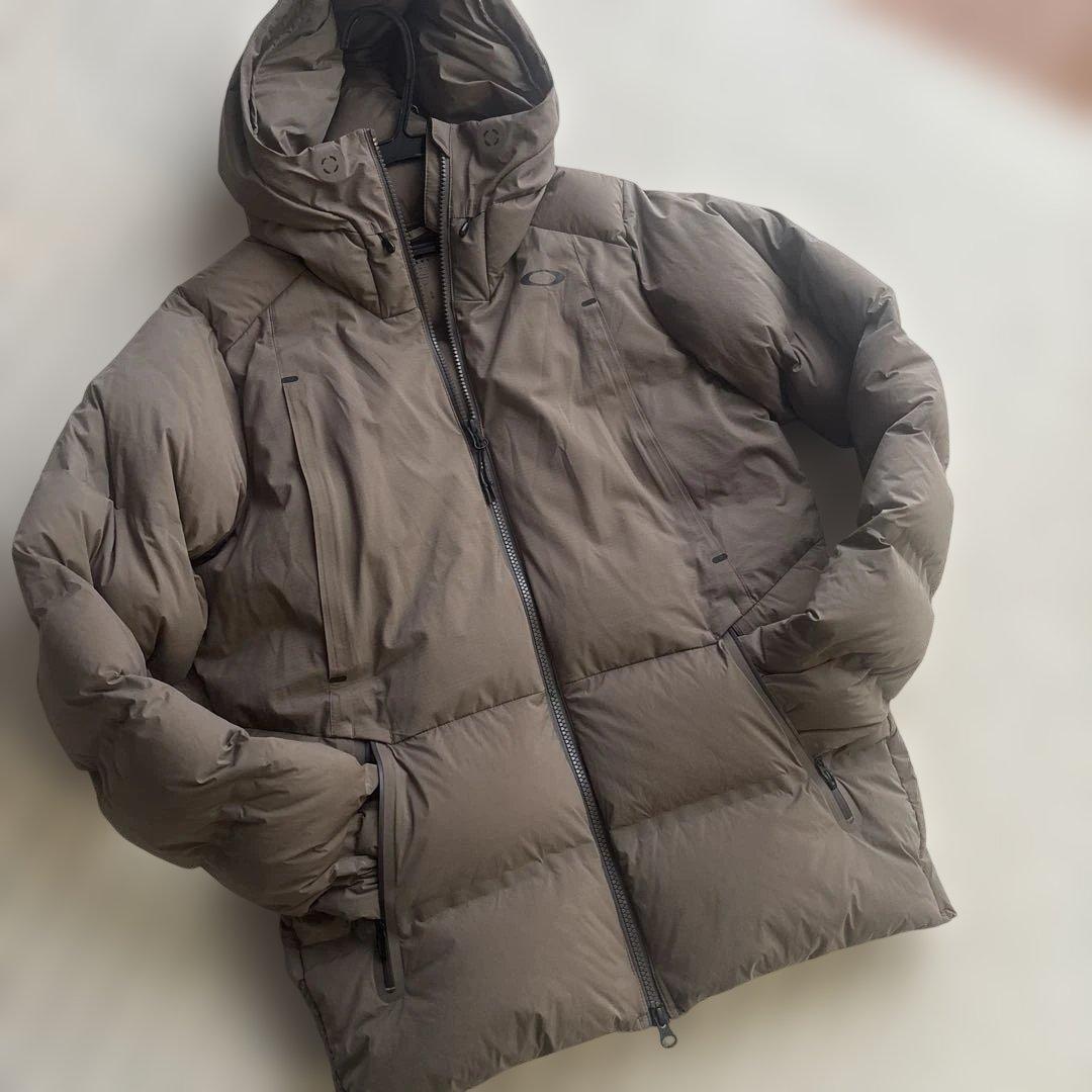 オークリー ダウンジャケットパーカー　ブラウン　茶　ダブルジップ　OAKLEY オークリー ダウンジャケットパーカー ブラウン 茶 ダブルジップ