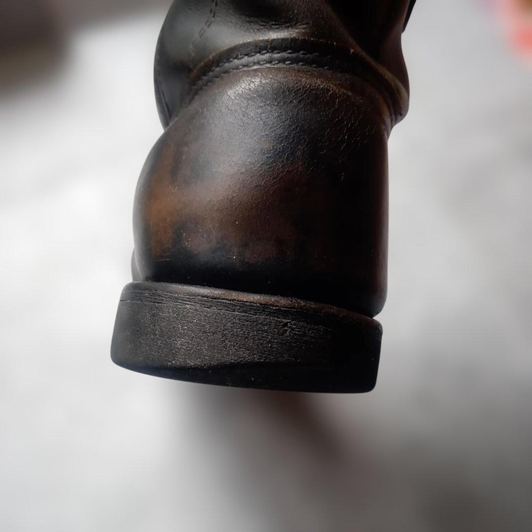 Red Wingペコスブーツ8169 ペコス黒6ハーフ茶芯98年製ソールカスタム