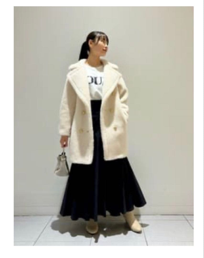 アルアバイル ウールMIXボアピーコート【白洋社ローヤルクリーニング済