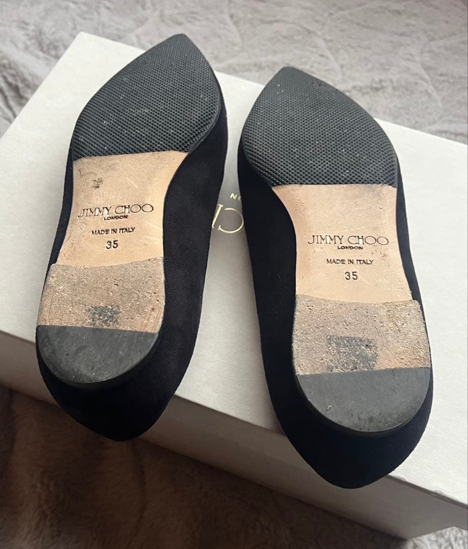 ジミーチュウ フラットシューズ ブラック 22.5cm