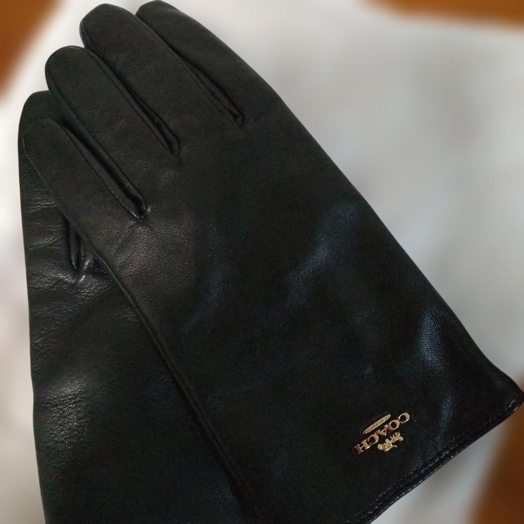 COACH テックグローブ Tech Glove ブラック 革 手袋 コーチ COACH
