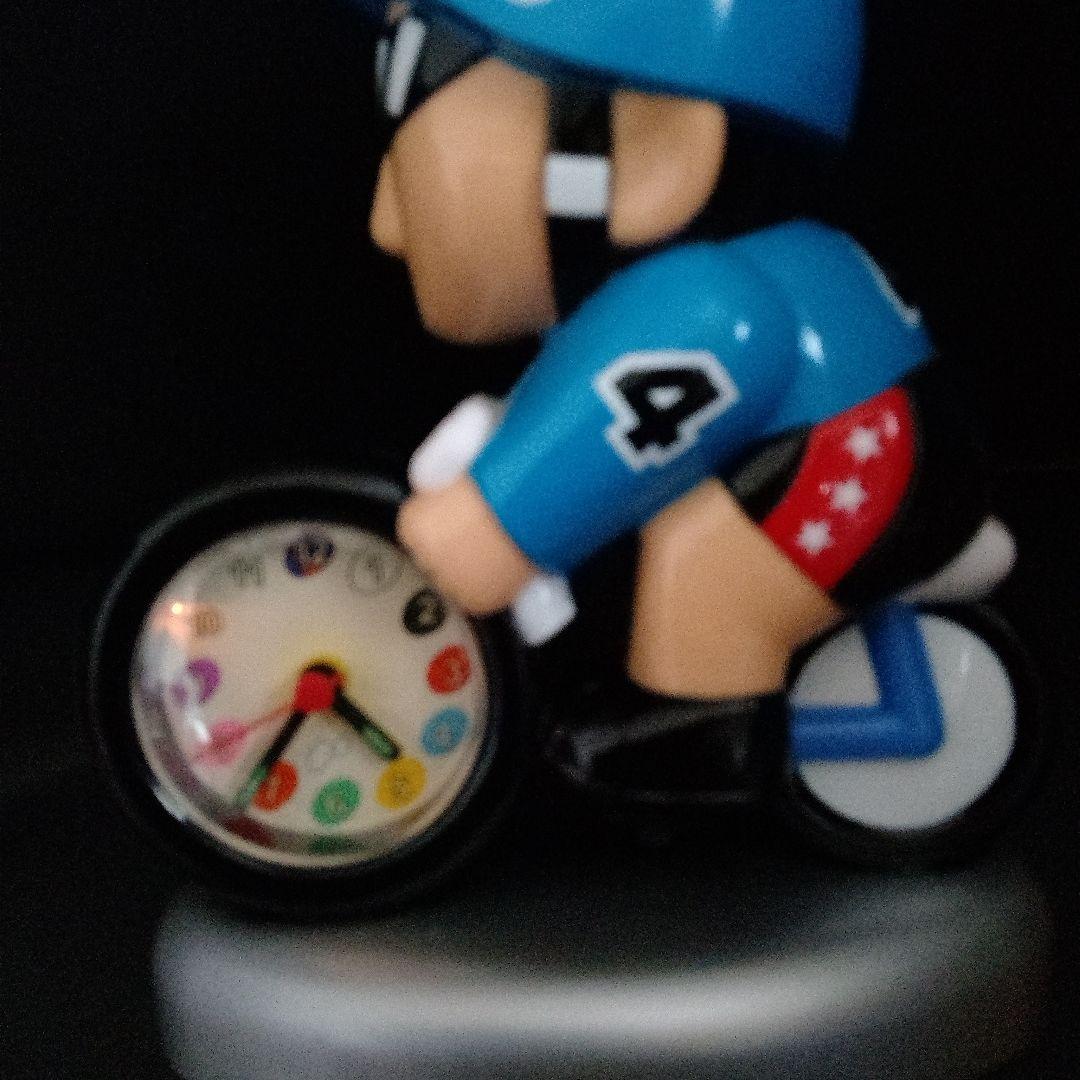 ケイリンマン 目覚まし時計 フィギュア 青 4番車 打鐘 競輪 箱付き