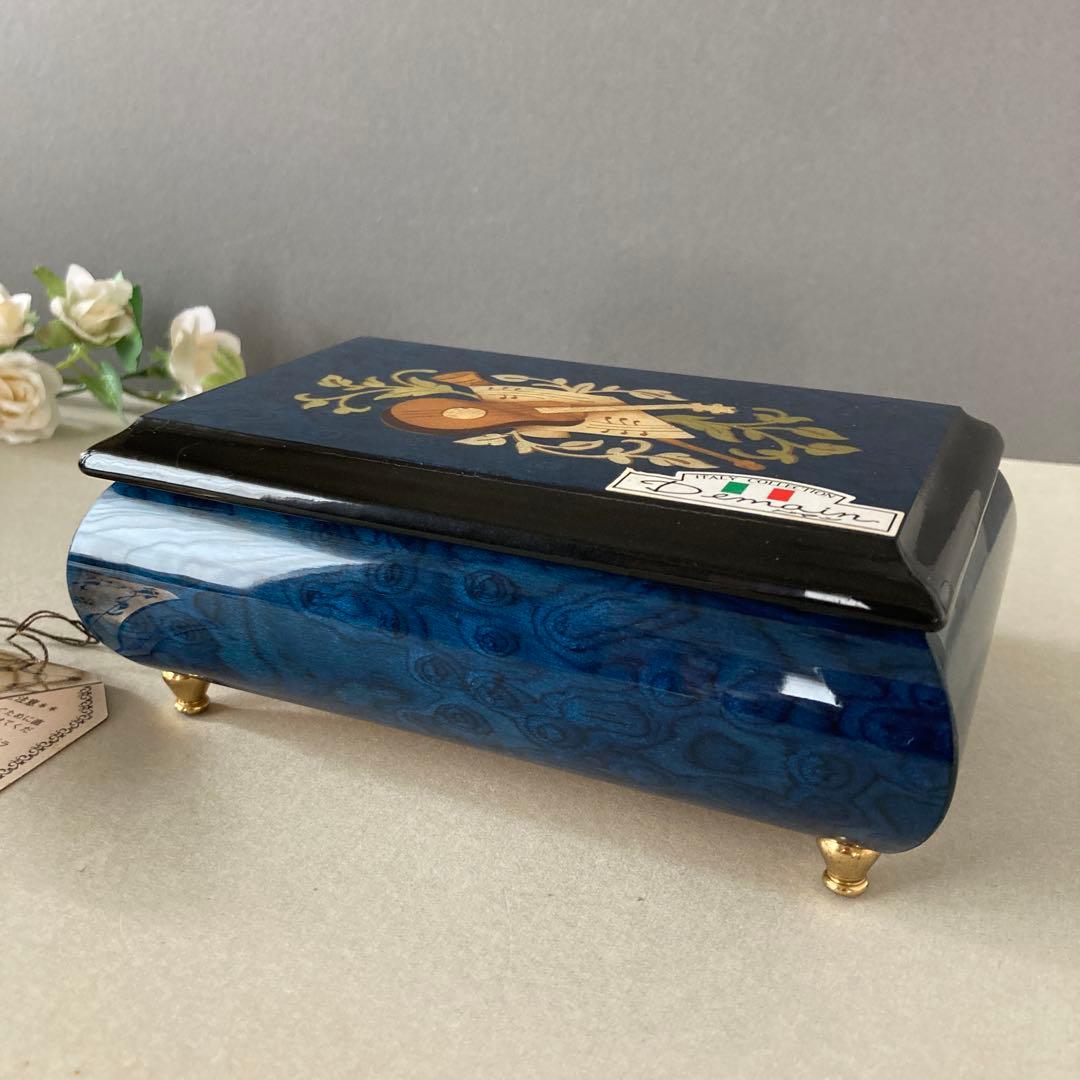 イタリア ドマン オルゴール［象嵌細工］ブルー - メルカリ