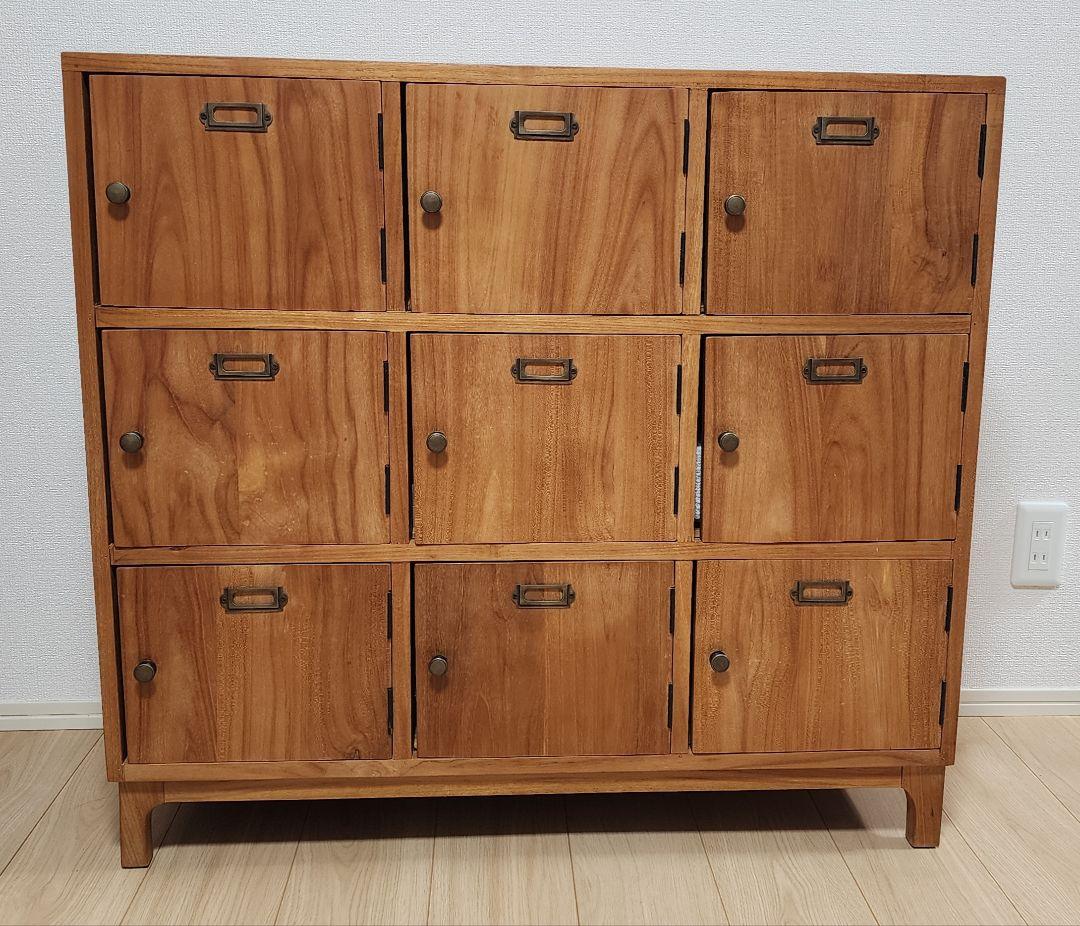 チークロッカーＮA　無垢　収納　家具　棚　シェルフ　バリューインテリア　美中古品 チークロッカーNA 無垢 収納 家具 棚 シェルフ バリューインテリア 美