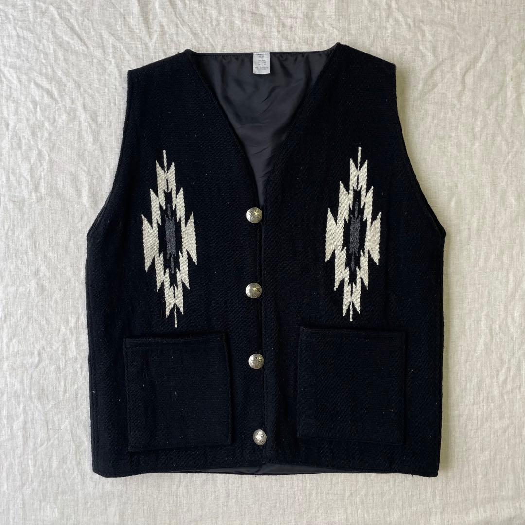 MOLINA メキシコ製 オルテガ ウール チマヨベスト ブラック XL - メルカリ