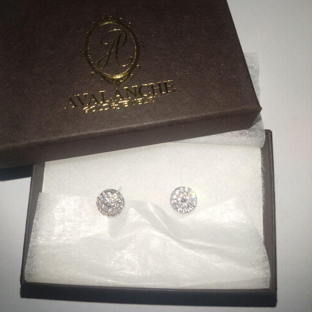 AVALANCHE CZダイヤ　ピアス ダイヤモンド 10K イエローゴールド ピアス 8mm - AVALANCHE OFFICIAL