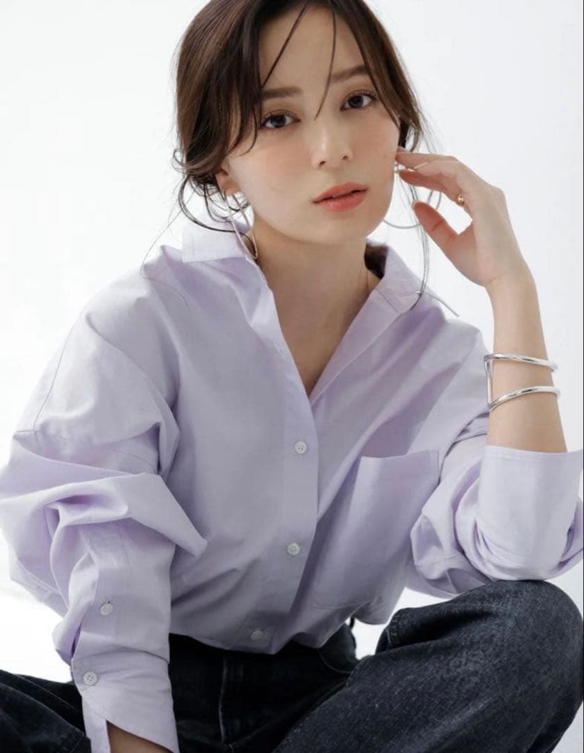 最終値下げ　anuans スタンダードシャツ　ラベンダー　美品 美品！anuans スタンダードシャツラベンダー-ガンバレジェンズ