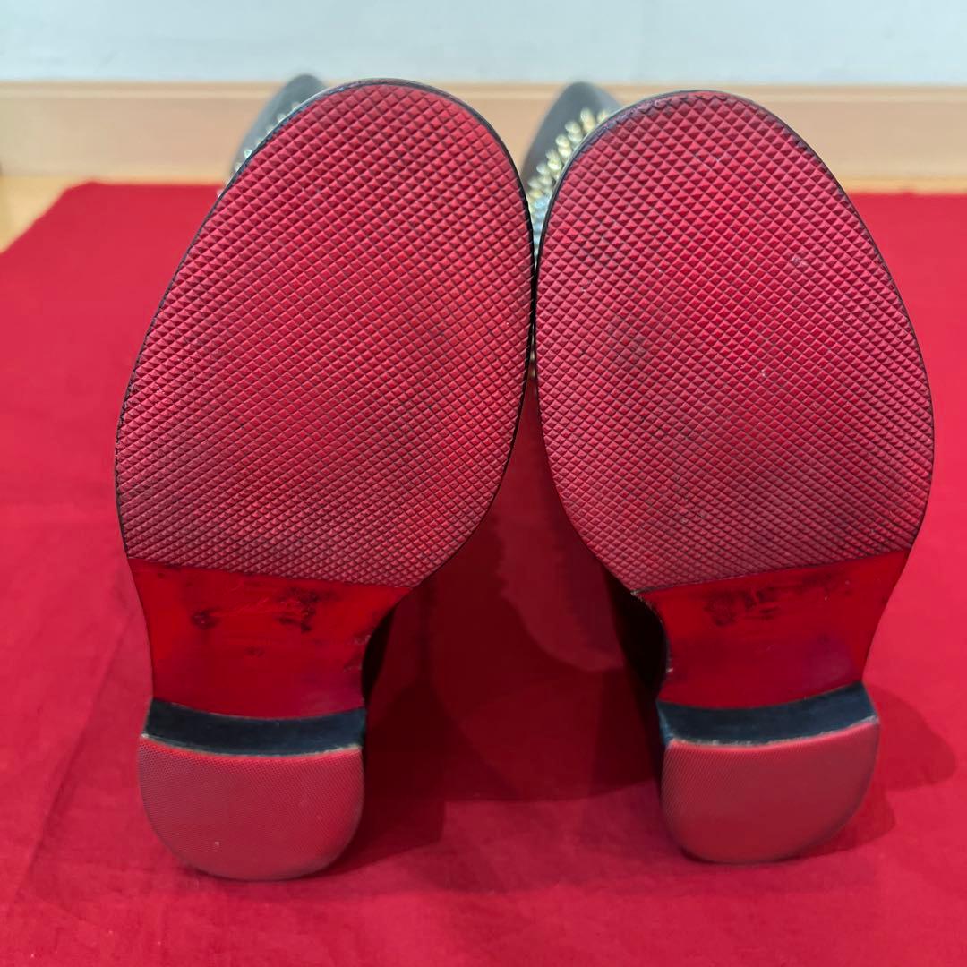 定価35万円 クリスチャンルブタン スタッズ ブーツ ROM CHIC FLAT