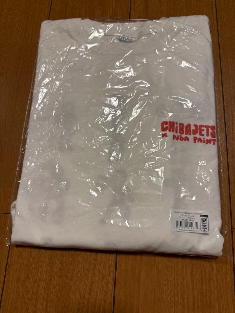 千葉ジェッツ　nba paint ビックシルエットロンTシャツ　XL 白 CHIBAJETS×NBA PAINT ビッグシルエットロングTシャツ｜千葉