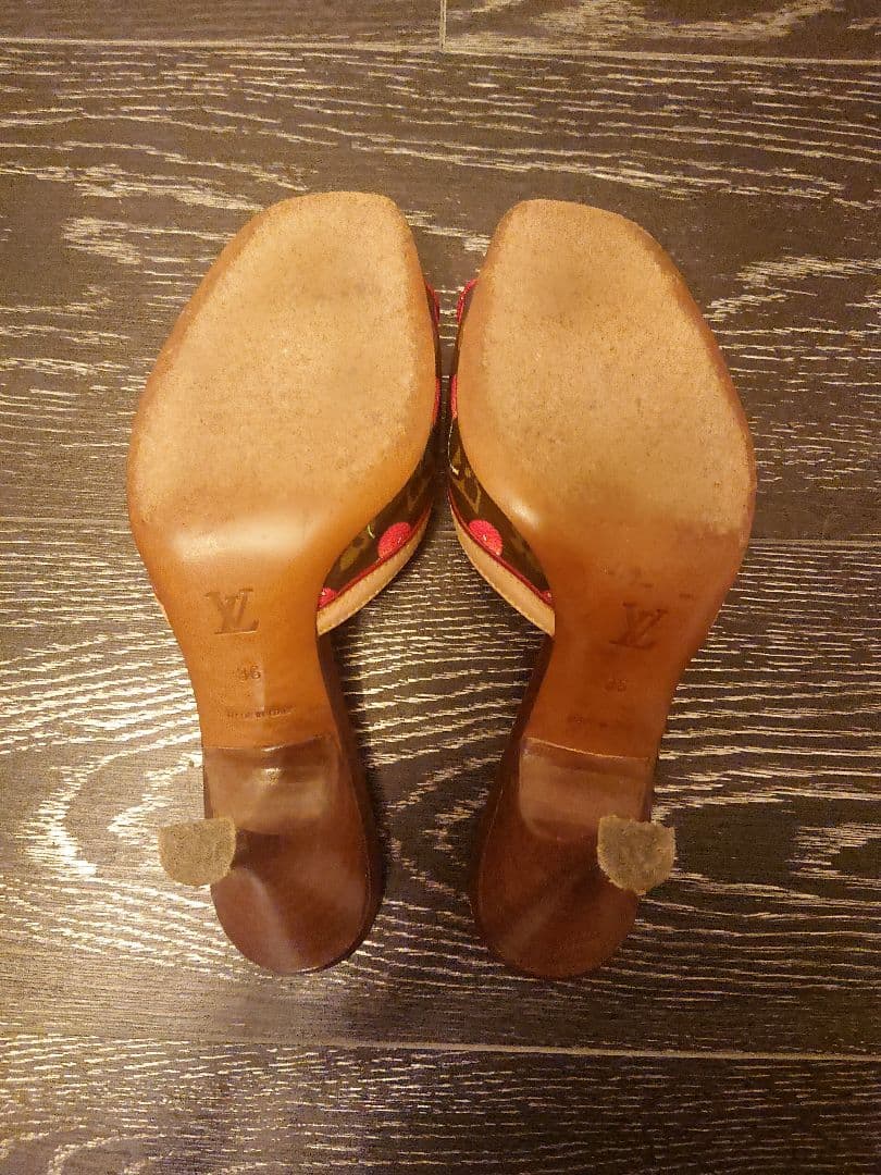 LOUIS VUITTON モノグラム 村上隆コラボ チェリー ミュールサンダル