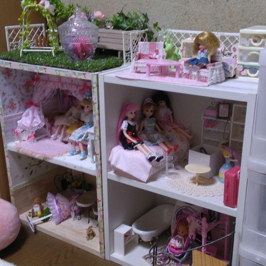 リカちゃん、カラーボックスハウスセット リカちゃん ベッドルームボックスセット ドールハウス - なすび工作