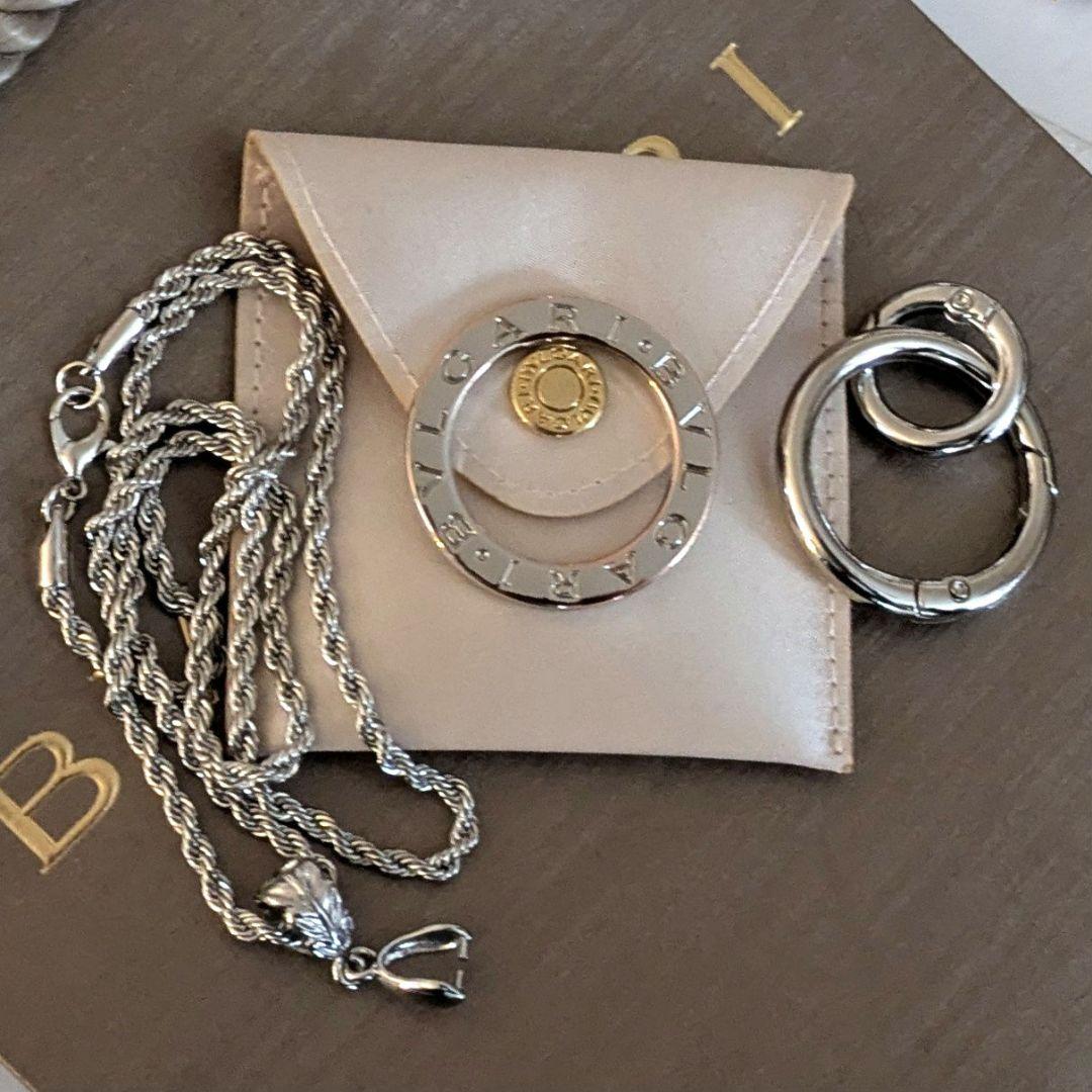 超美品”ブルガリ リングチャームシルバー ネックレス ジュエリーケース